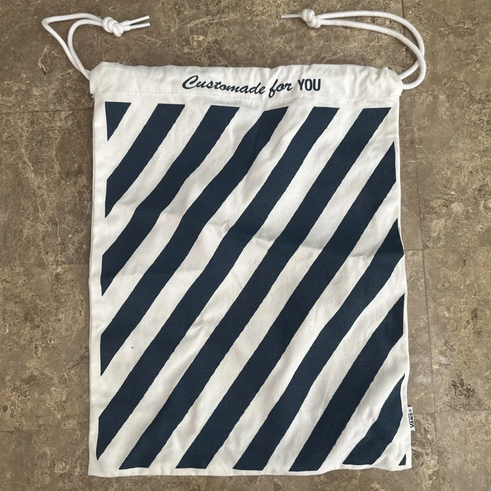 Vans Drawstring Skate Bag Custom Made For You Blue‎ White Stripe Skateboard